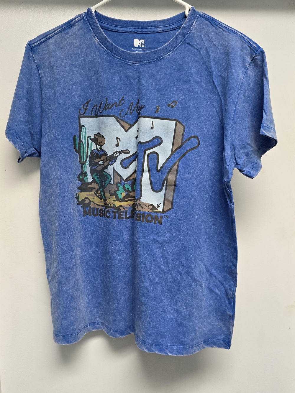MTV Graphic Tee in Washed Blue